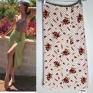 NEW Rouje Gloria Wrap Midi Skirt Polka Dot Floral Sz 42 (US 10)